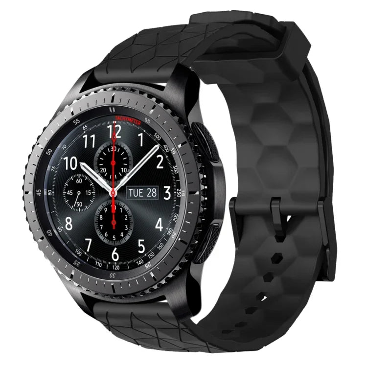 22mm Football Pattern Solid Color Silicone Watch Band, For Samsung Galaxy Watch3 45mm, For Samsung Galaxy Watch 46mm, For Samsung Gear S3 Classic, For Samsung Gear S3 Frontier