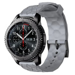22mm Football Pattern Solid Color Silicone Watch Band, For Samsung Galaxy Watch3 45mm, For Samsung Galaxy Watch 46mm, For Samsung Gear S3 Classic, For Samsung Gear S3 Frontier