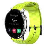 22mm Football Pattern Solid Color Silicone Watch Band, For Amazfit GTR 2, For Amazfit 3