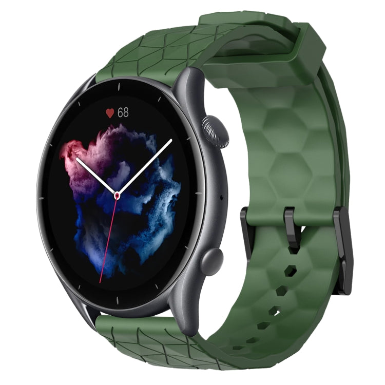 22mm Football Pattern Solid Color Silicone Watch Band, For Amazfit GTR 2, For Amazfit 3