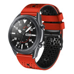 22mm Perforated Two-Color Silicone Watch Band, For Samsung Galaxy Watch3 45mm, For Samsung Galaxy Watch 46mm, For Samsung Gear S3 Classic, For Samsung Gear S3 Frontier