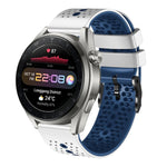 22mm Perforated Two-Color Silicone Watch Band, For Huawei Watch 3 Pro New