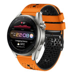 22mm Perforated Two-Color Silicone Watch Band, For Huawei Watch 3 Pro New
