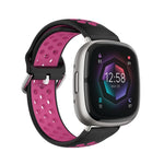 Two-Color Perforated Breathable Silicone Watch Band, For Fitbit Sense