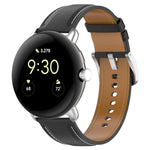 Leather Embossed Sewing Watch Band, For Google Pixel Watch 4 / 3 / 2 / 1 41mm