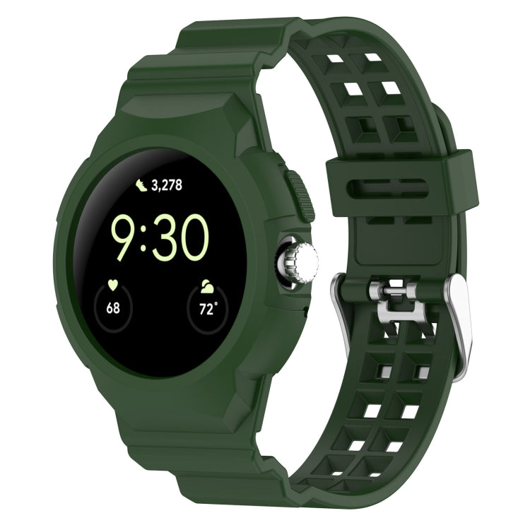 Integrated Fully Enclosed Silicone Watch Band, For Google Pixel Watch