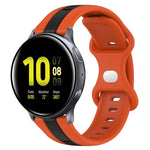 20mm Butterfly Buckle Two-Color Silicone Watch Band, For Samsung Galaxy Watch Active 2 44mm, For Samsung Galaxy Watch 42mm