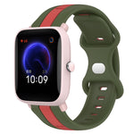 20mm Butterfly Buckle Two-Color Silicone Watch Band, For Amazfit Pop