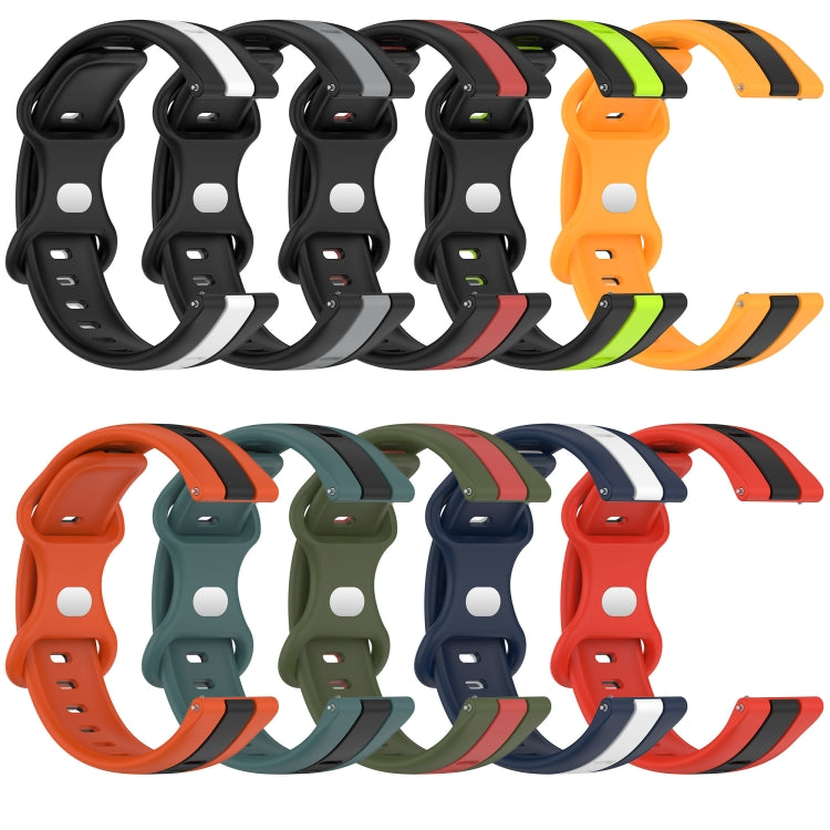 20mm Butterfly Buckle Two-Color Silicone Watch Band, For Honor Magic Watch 2 46mm