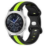 22mm Butterfly Buckle Two-Color Silicone Watch Band, For Samsung Galaxy Watch3 45mm, For Samsung Galaxy Watch 46mm, For Samsung Gear S3 Classic, For Samsung Gear S3 Frontier