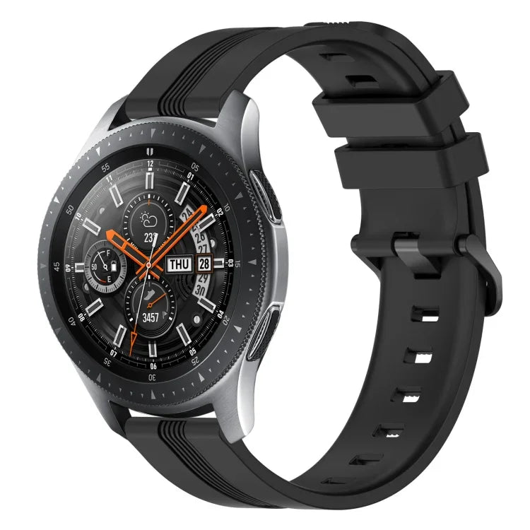 22mm Concave Striped Slicone Watch Band, For Samsung Galaxy Watch3 45mm, For Samsung Galaxy Watch 46mm, For Samsung Gear S3 Classic, For Samsung Gear S3 Frontier
