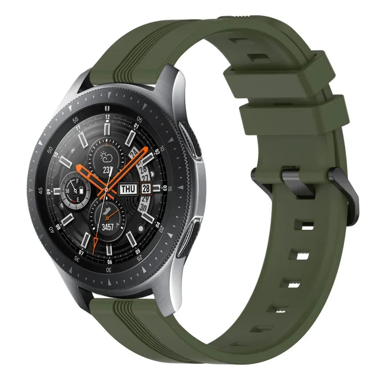 22mm Concave Striped Slicone Watch Band, For Samsung Galaxy Watch3 45mm, For Samsung Galaxy Watch 46mm, For Samsung Gear S3 Classic, For Samsung Gear S3 Frontier
