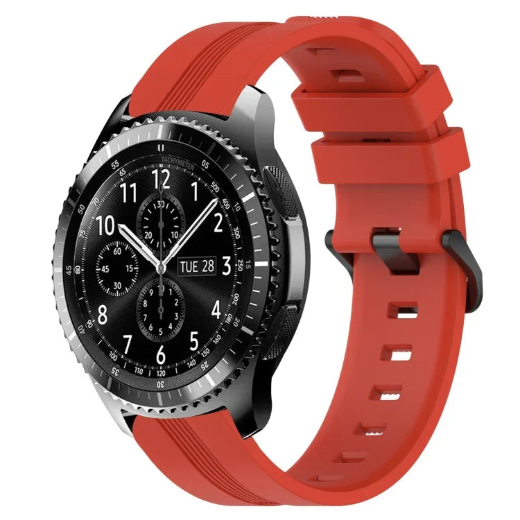 22mm Concave Striped Slicone Watch Band, For Samsung Galaxy Watch3 45mm, For Samsung Galaxy Watch 46mm, For Samsung Gear S3 Classic, For Samsung Gear S3 Frontier