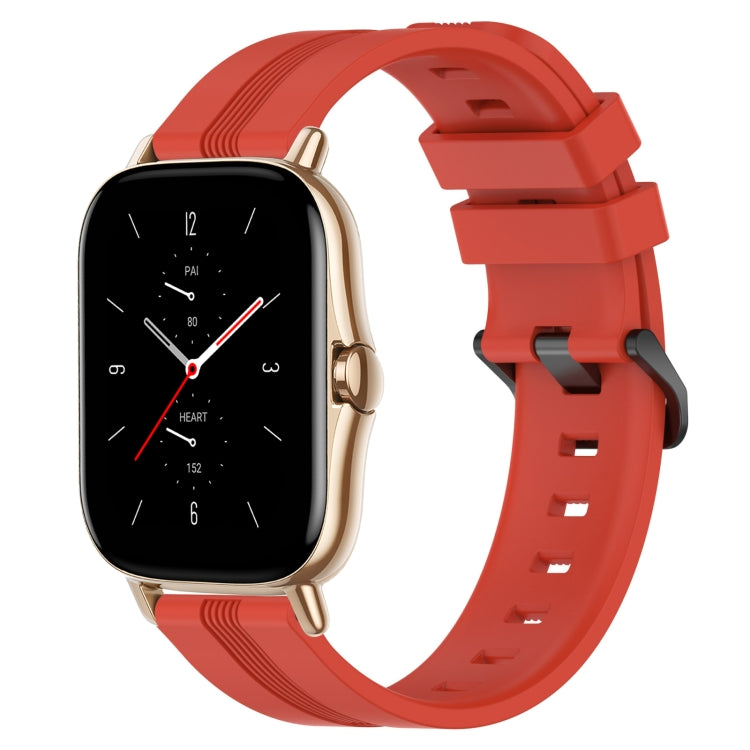 20mm Concave Striped Slicone Watch Band, For Amazfit GTS 2, For Amazfit GTS, For Amazfit GTR 42mm, For Amazfit Pop Pro