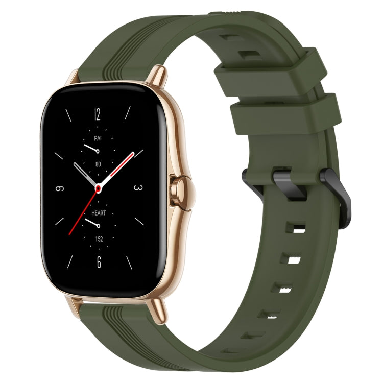 20mm Concave Striped Slicone Watch Band, For Amazfit GTS 2, For Amazfit GTS, For Amazfit GTR 42mm, For Amazfit Pop Pro
