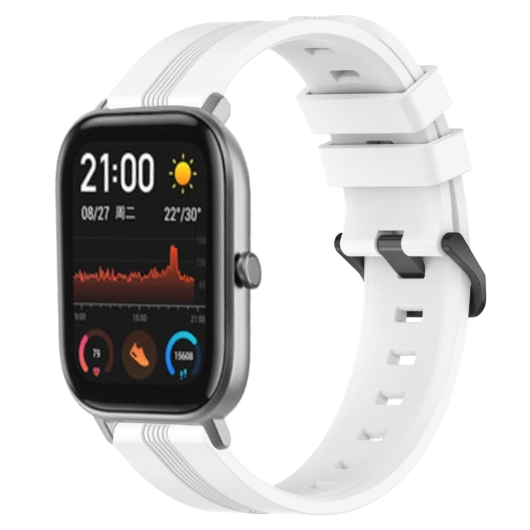 20mm Concave Striped Slicone Watch Band, For Amazfit GTS 2, For Amazfit GTS, For Amazfit GTR 42mm, For Amazfit Pop Pro