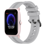 20mm Concave Striped Slicone Watch Band, For Amazfit GTS 2, For Amazfit GTS, For Amazfit GTR 42mm, For Amazfit Pop Pro
