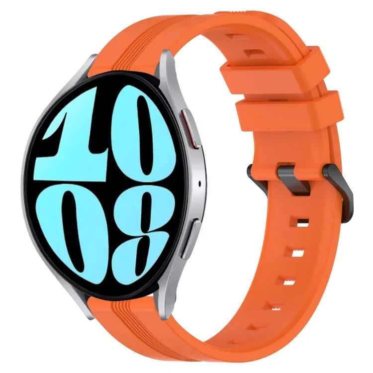 20mm Concave Striped Slicone Watch Band, For Samsung Galaxy Watch 6 40mm, For Samsung Galaxy Watch 6 Classic 43mm