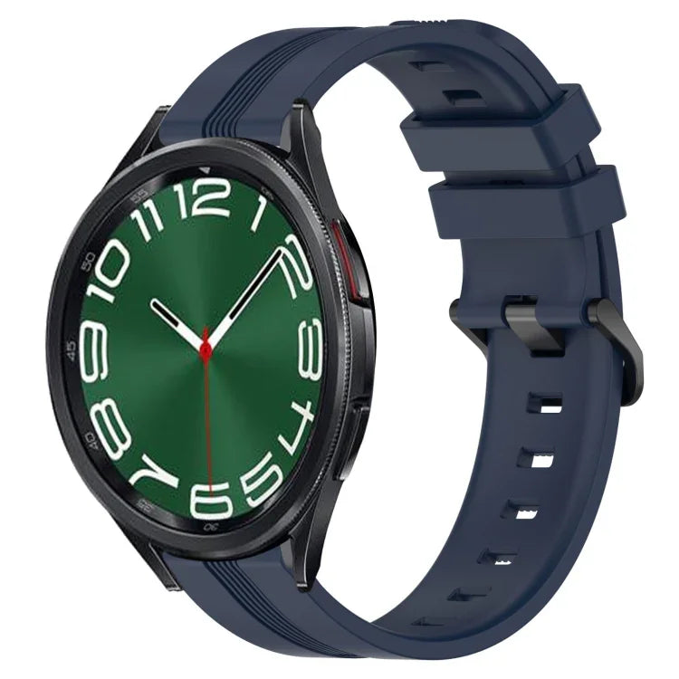 20mm Concave Striped Slicone Watch Band, For Samsung Galaxy Watch 6 40mm, For Samsung Galaxy Watch 6 Classic 43mm