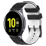20mm Football Pattern Two-Color Silicone Watch Band, For Samsung Galaxy Watch Active 2 44mm, For Samsung Galaxy Watch 42mm