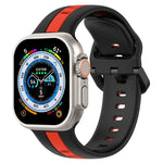 Two-Color Loop Buckle Silicone Watch Band, For Apple Watch Ultra 49mm, For Apple Watch Series 8&7 45mm, For Apple Watch Series 8&7 41mm
