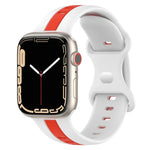 Butterfly Buckle Two-Color Silicone Watch Band, For Apple Watch Ultra 49mm, For Apple Watch Series 8&7 45mm, For Apple Watch Series 8&7 41mm