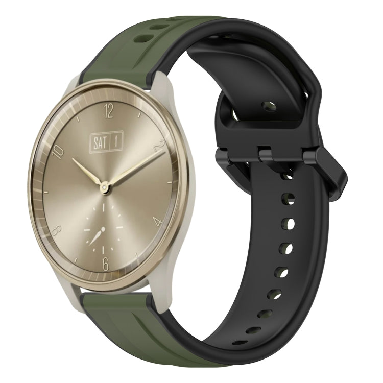 20mm Convex Loop Two-Color Silicone Watch Band, For Garmin Vivomove Trend, For Garmin Vivomove Sport, For Garmin Vivoactive3, For Garmin Vivoactive3 Music