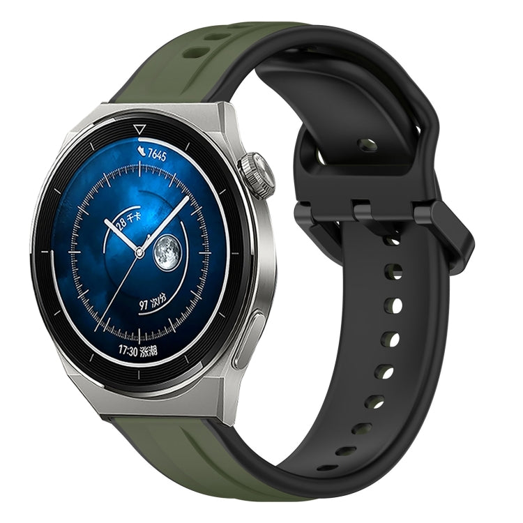 20mm Convex Loop Two-Color Silicone Watch Band, For Huawei Watch GT3 Pro 43mm, For Huawei Watch GT3 42mm, For Huawei Watch GT2 42mm, For Huawei Watch 2