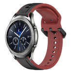 22mm Convex Loop Two-Color Silicone Watch Band, For Samsung Galaxy Watch3 45mm, For Samsung Galaxy Watch 46mm, For Samsung Gear S3 Classic, For Samsung Gear S3 Frontier