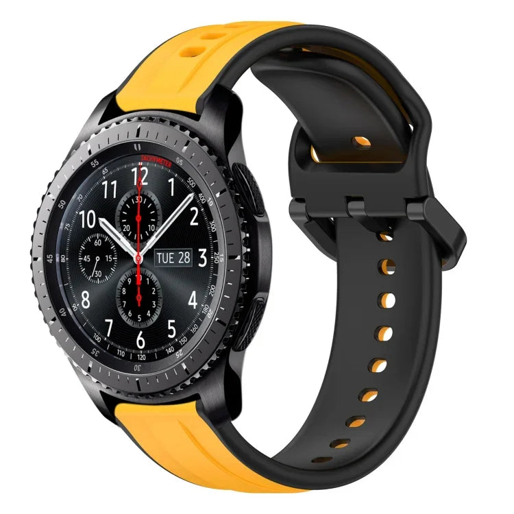 22mm Convex Loop Two-Color Silicone Watch Band, For Samsung Galaxy Watch3 45mm, For Samsung Galaxy Watch 46mm, For Samsung Gear S3 Classic, For Samsung Gear S3 Frontier