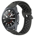 22mm Perforated Breathable Sports Silicone Watch Band, For Samsung Galaxy Watch3 45mm, For Samsung Gear S3 Classic, For Samsung Gear S3 Frontier