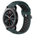 22mm Perforated Breathable Sports Silicone Watch Band, For Samsung Galaxy Watch3 45mm, For Samsung Gear S3 Classic, For Samsung Gear S3 Frontier