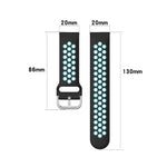 20mm Perforated Breathable Sports Silicone Watch Band, For Garmin Vivomove Trend, For Garmin Vivomove Sport, For Garmin Vivoactive3