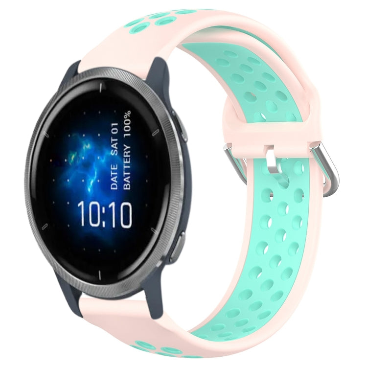 22mm Perforated Breathable Sports Silicone Watch Band, For Garmin Venu 2, For Garmin Vivoactive4, For Garmin Forerunner 265 Music