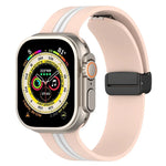 Magnetic Clasp Two-Color Silicone Watch Band, For Apple Watch Ultra 49mm, For Apple Watch Series 8&7 45mm, For Apple Watch Series 8&7 41mm