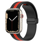 Magnetic Clasp Two-Color Silicone Watch Band, For Apple Watch Ultra 49mm, For Apple Watch Series 8&7 45mm, For Apple Watch Series 8&7 41mm