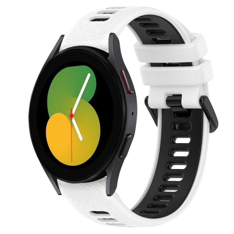 20mm Sports Two-Color Silicone Watch Band, For Samsung Galaxy Watch5 44mm, For Samsung Galaxy Watch 6 Classic 47mm, For Samsung Galaxy Watch5 40mm, For Samsung Galaxy Watch5 Pro 45mm