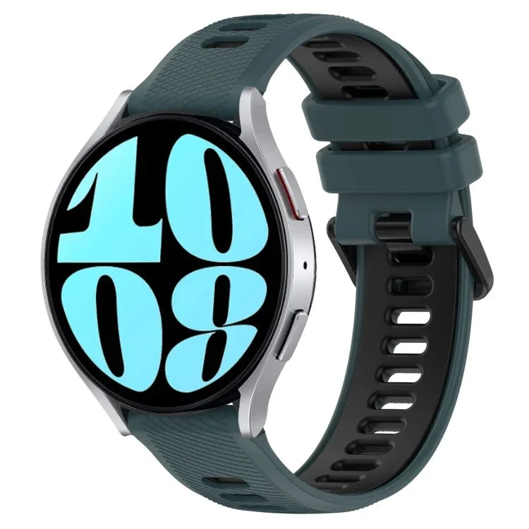 20mm Sports Two-Color Silicone Watch Band, For Samsung Galaxy Watch 6 40mm, For Samsung Galaxy Watch 6 Classic 43mm