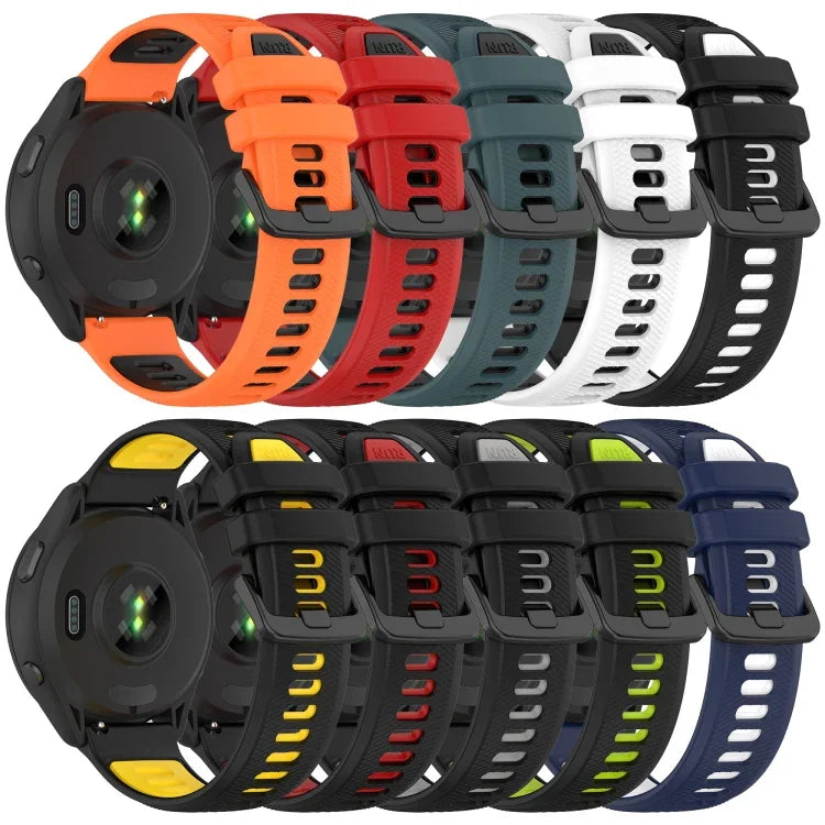 20mm Sports Two-Color Silicone Watch Band, For Samsung Galaxy Watch 6 40mm, For Samsung Galaxy Watch 6 Classic 43mm