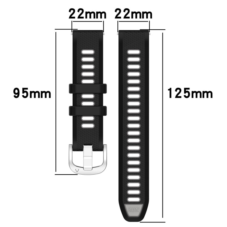 22mm Sports Two-Color Steel Buckle Silicone Watch Band, For Xiaomi Haylou RT2 LS10, For  Xiaomi Haylou RS4 LS12