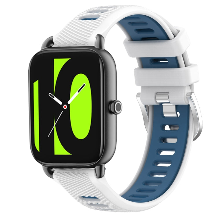 22mm Sports Two-Color Steel Buckle Silicone Watch Band, For Xiaomi Haylou RT2 LS10, For  Xiaomi Haylou RS4 LS12