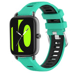 22mm Sports Two-Color Steel Buckle Silicone Watch Band, For Xiaomi Haylou RT2 LS10, For  Xiaomi Haylou RS4 LS12
