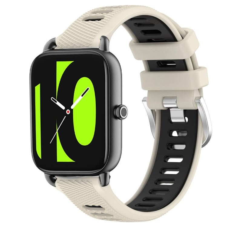 22mm Sports Two-Color Steel Buckle Silicone Watch Band, For Xiaomi Haylou RT2 LS10, For  Xiaomi Haylou RS4 LS12