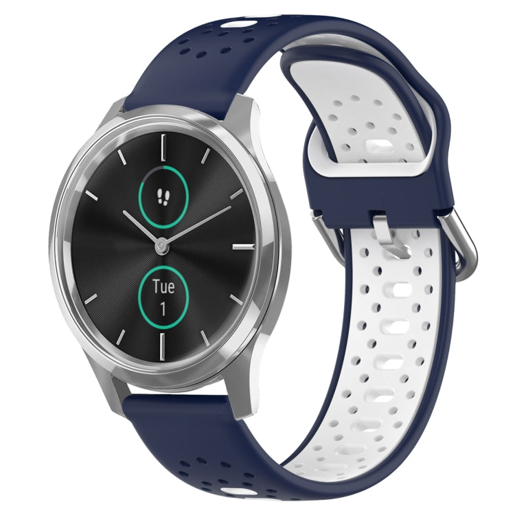 20mm Breathable Two-Color Silicone Watch Band, For Garmin Venu SQ, For Garmin VivoMove Style, For Garmin VivoMove Luxe