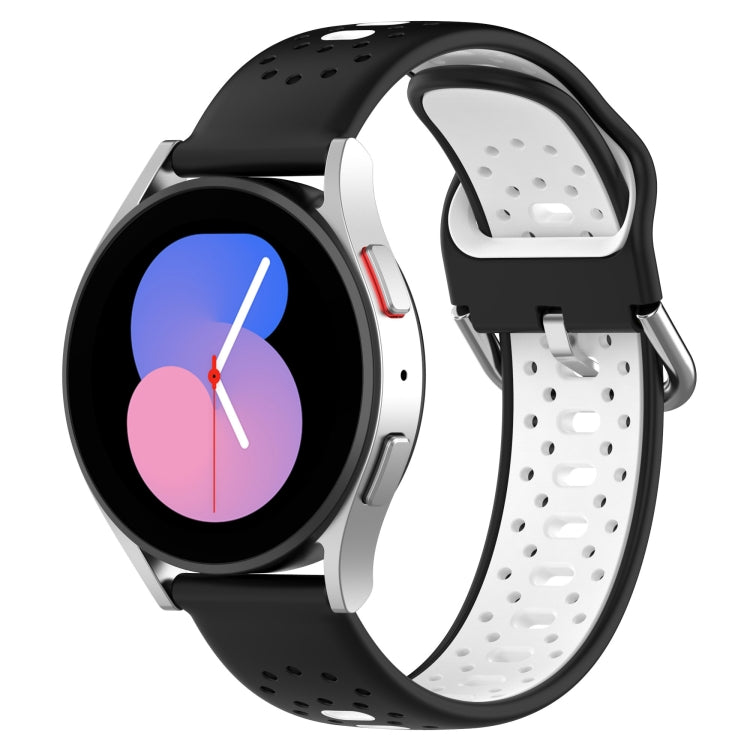 20mm Breathable Two-Color Silicone Watch Band, For Samsung Galaxy Watch 5 44mm, For Samsung Galaxy Watch 6 Classic 47mm, For Samsung Galaxy Watch 5 40mm