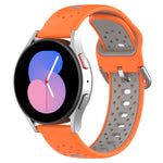 20mm Breathable Two-Color Silicone Watch Band, For Samsung Galaxy Watch 5 Pro 45mm, For Samsung Galaxy Watch 4 44mm, For Samsung Galaxy Watch 4 40mm
