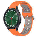 20mm Breathable Two-Color Silicone Watch Band, For Samsung Galaxy Watch 5 44mm, For Samsung Galaxy Watch 6 Classic 47mm, For Samsung Galaxy Watch 5 40mm