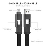 ENKAY ENK-CB134 4-in-1 60W USB-A / Type-C to 8 Pin / Type-C Nylon Braided Magnetic Fast Charging Data Cable, 0.15m, 1.2m