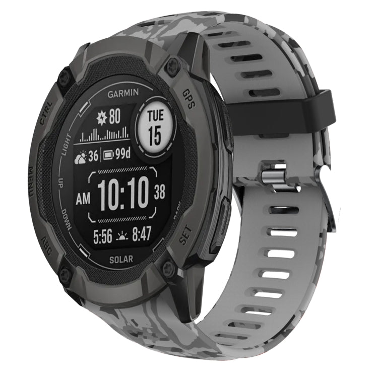 26mm Camouflage Printed Silicone Watch Band, For Garmin Instinct 2X Solar, For Garmin D2 Delta PX, For Garmin Tactix 7 Pro, For Garmin Tactix 7, For Garmin Fenix 7X, For Garmin Fenix 7X Solar, For Garmin Tactix Delta, For Garmin Enduro 2