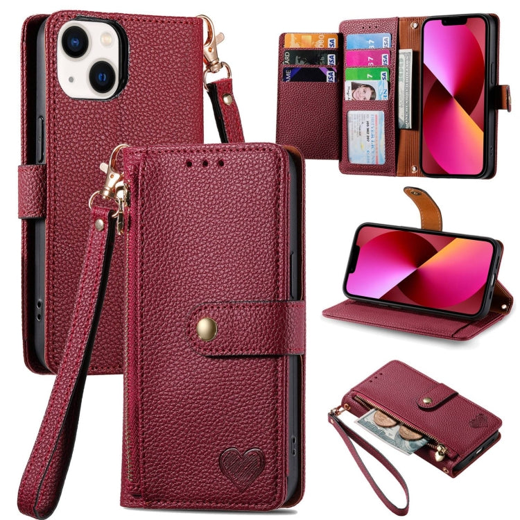 Love Zipper Lanyard Leather Phone Case, For iPhone 14 Pro Max, For iPhone 7 / 8 / SE 2022, For iPhone 13 Pro Max, For iPhone 13 Pro, For iPhone 13, For iPhone 12 / 12 Pro, For iPhone 12 Pro Max, For iPhone 11 Pro Max